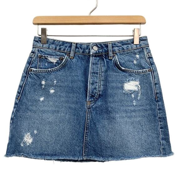 Boyish the Corey High Rise Rigid Denim Skirt with distress size 26 NWT - Picture 2 of 5